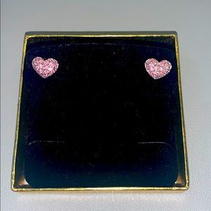 Swarovski Pink Crystal Heart Earrings